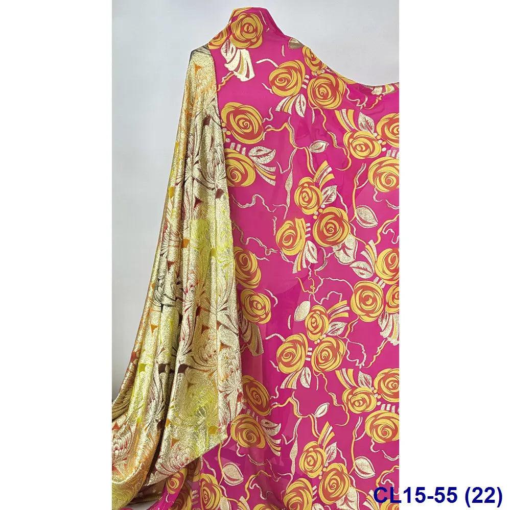 Lisami RTS Luxury Silk Fabric Elegant Multi-Color 3D Metallic Handcut for Dresses Weddings and Curtains