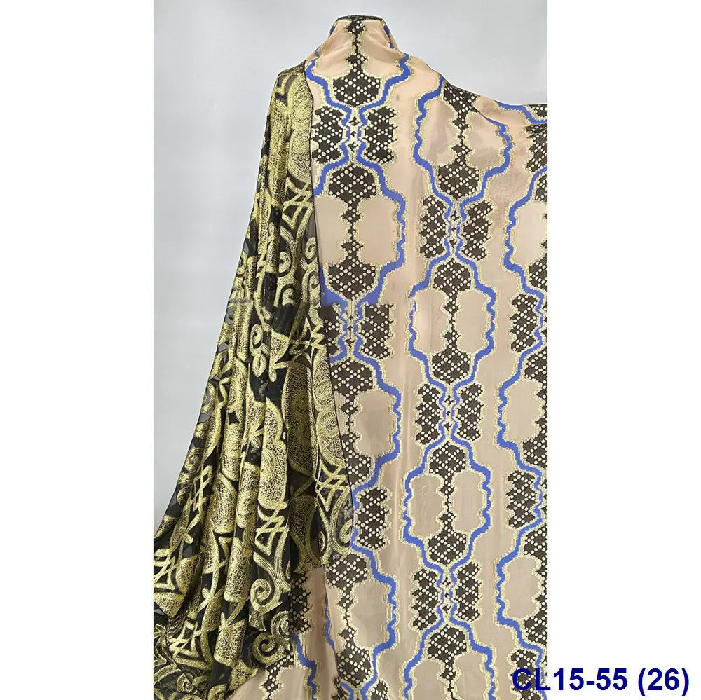 Lisami RTS Luxury Silk Fabric Elegant Multi-Color 3D Metallic Handcut for Dresses Weddings and Curtains
