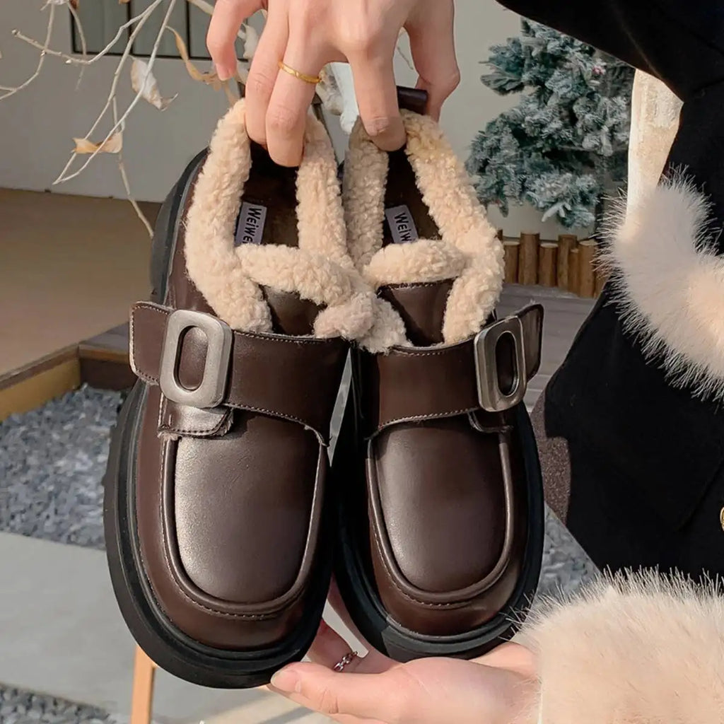 Classic Designers Hot Selling Inner Durable Dress Shoes Keep Warm Ladies Comfortable Casual Loafers Winter Shoes for Women