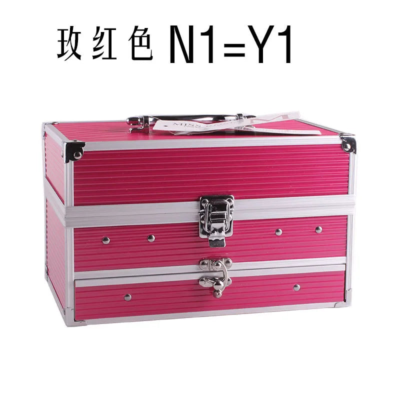 High Quality Multi-func Aluminum Case Eyeshadow Paleltte Most Complete Makeup Artist Professional Makeup Makeup Kit ALIBABA rose Red Tidesmit