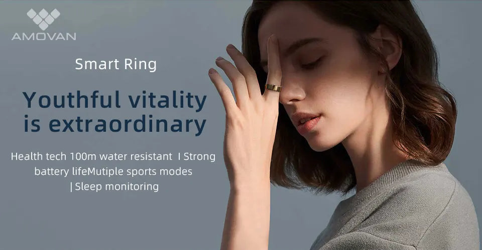 Smart Ring Intelligent Ring Heart Rate Monitor Fitness tracker Health Blood Oxygen Monitor Sleeping Monitor Ring Smart Tidesmit