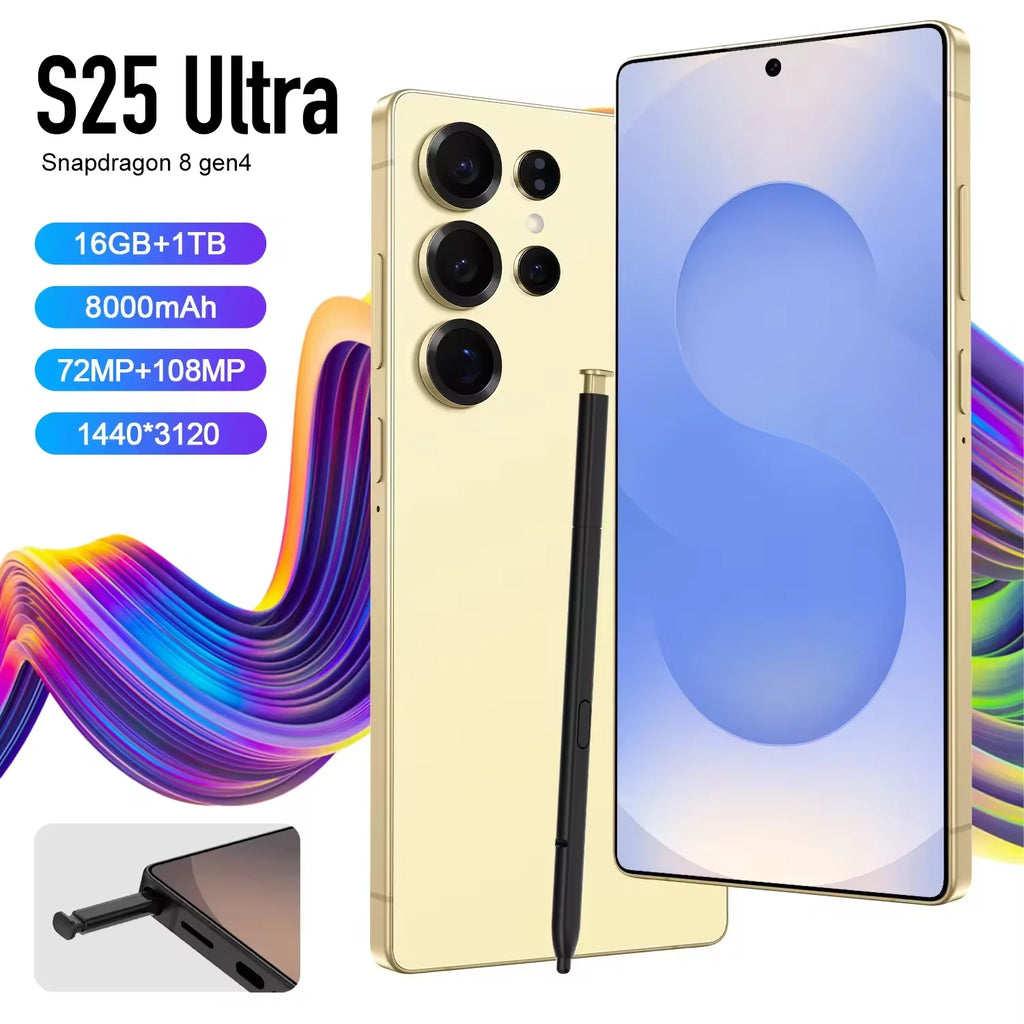 Value Deal S25 Smart Phone Original 7.3-inch Large Screen 16+1TB Storage Cross-border Tidesmit