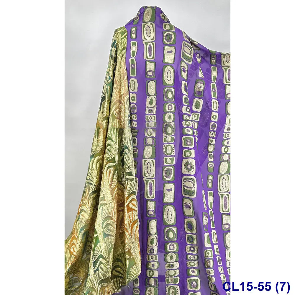 Lisami RTS Luxury Silk Fabric Elegant Multi-Color 3D Metallic Handcut for Dresses Weddings and Curtains