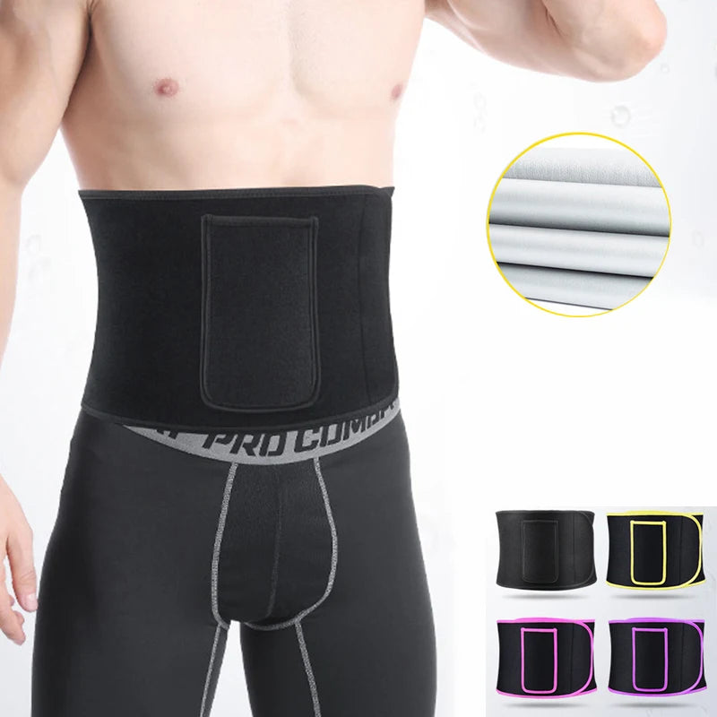 Fitness Waist Belt for Men and Women Support Protection Belt Waist Wrap Belt With Storage Bag Brace Back Yellow Tidesmit