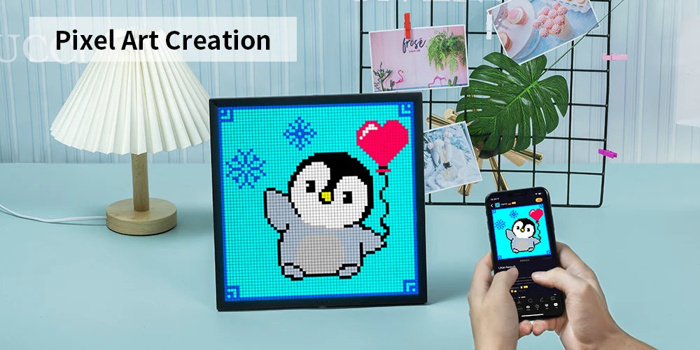 Pixel Art Display 64x64 WiFi LED Panel for Gaming Room Decor Tidesmit