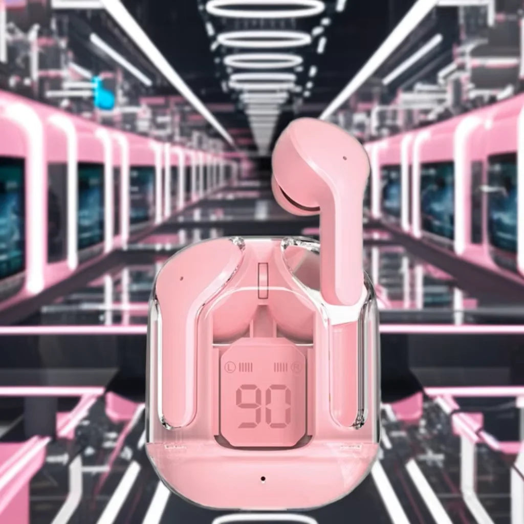 BT5.3 TWS Crystal Clear True Wireless Stereo Earbuds with Mic LED Display In-Ear Style Type-C Connectors for iPhone Gaming Tidesmit