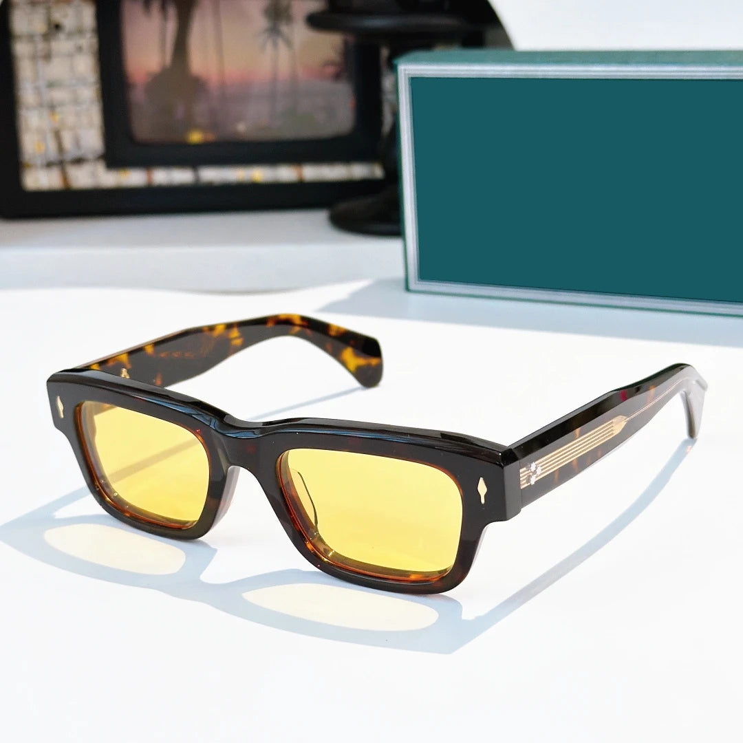 High End Premium Shades Luxury Designer Sun Glasses Unisex Thick Square Acetate Branded Sunglasses for Men and Women