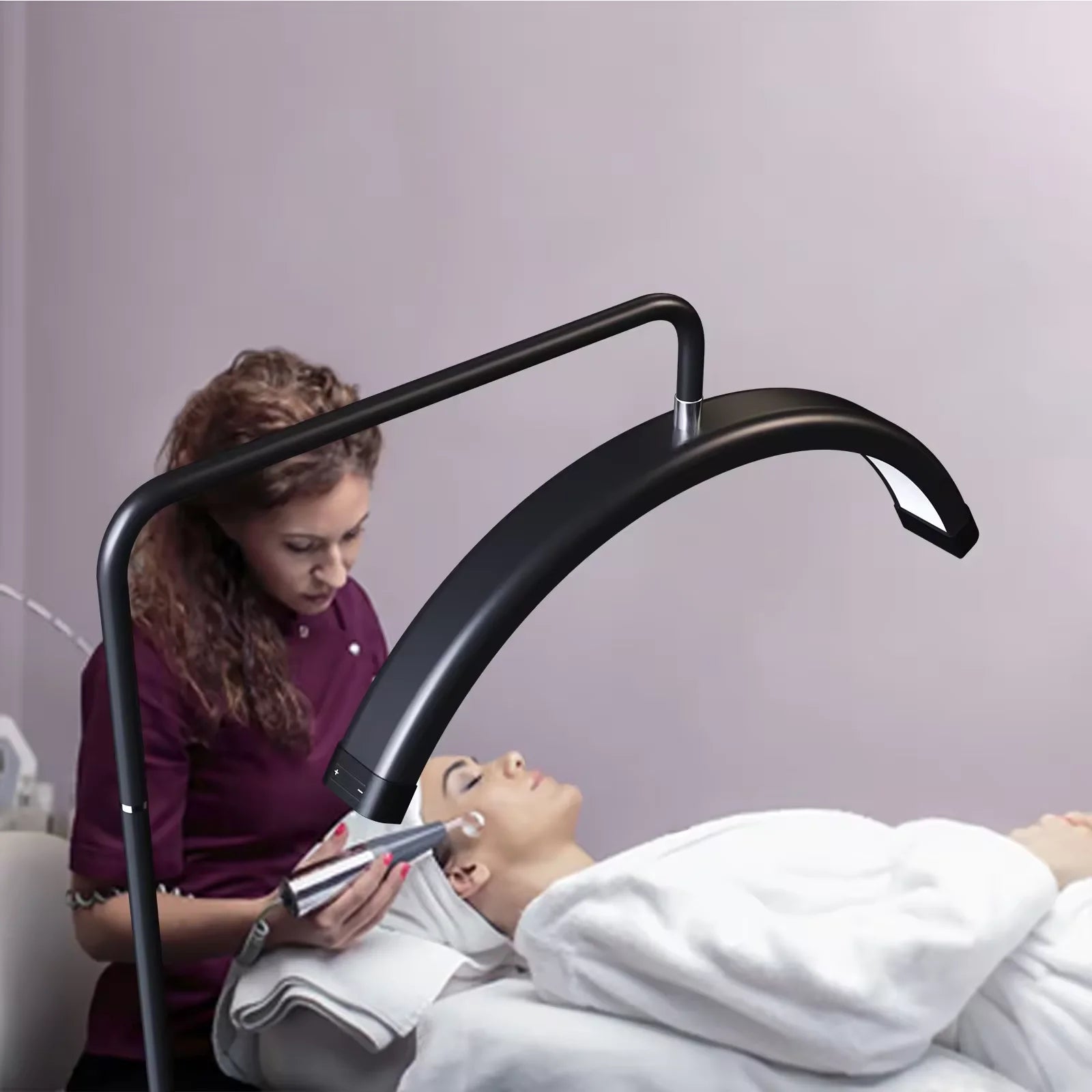 Fosoto Y9II Floor Lamp Half Moon Ring Lamp With Phone Clip LED Lash Light for Eyelash Beauty Tattoo Photography Lighting Tidesmit