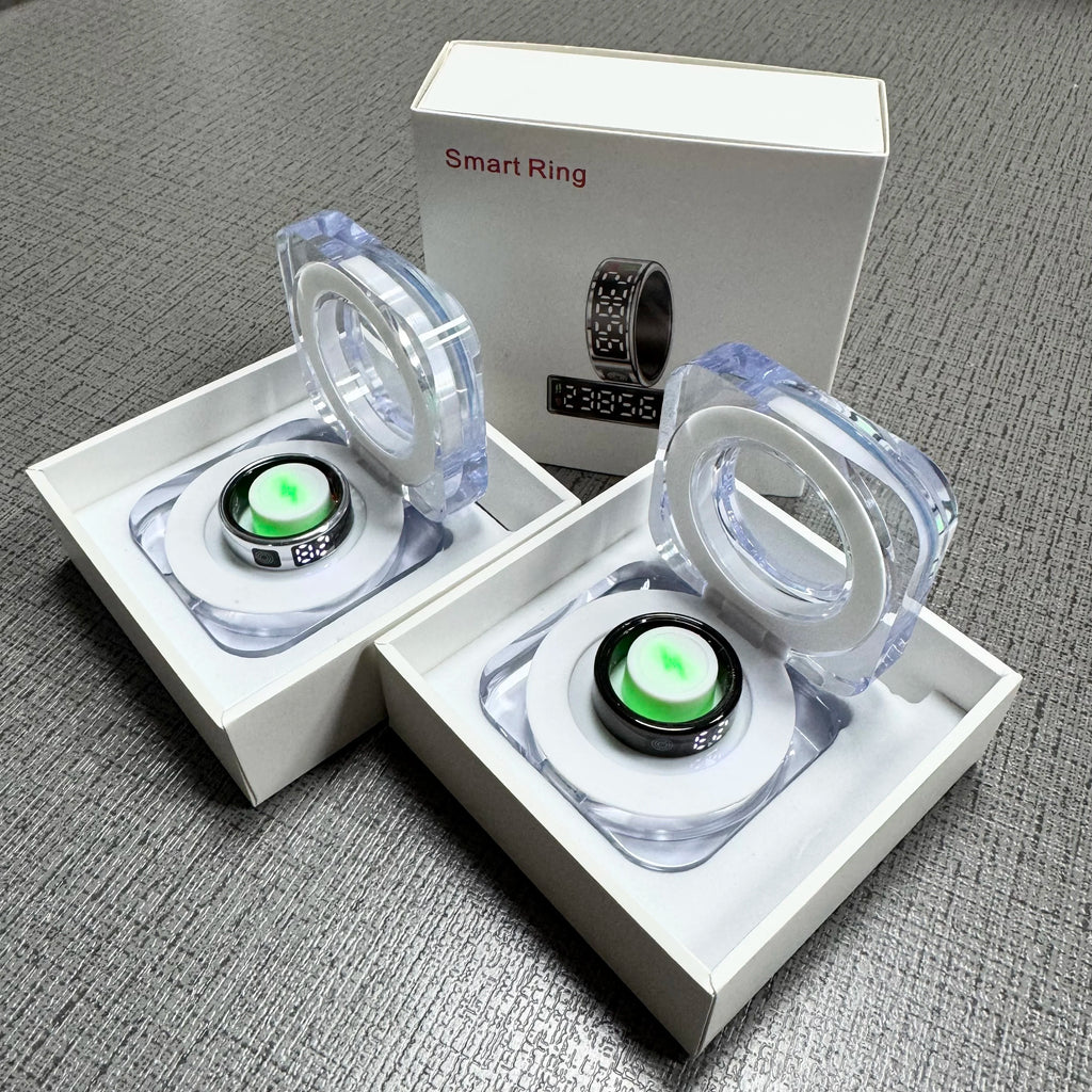 SR08 Smart Ring with Charing Box Heart Rate Sleep Tracker Smartring Sport Modes Digital Display Smart Ring for IOS Android Tidesmit