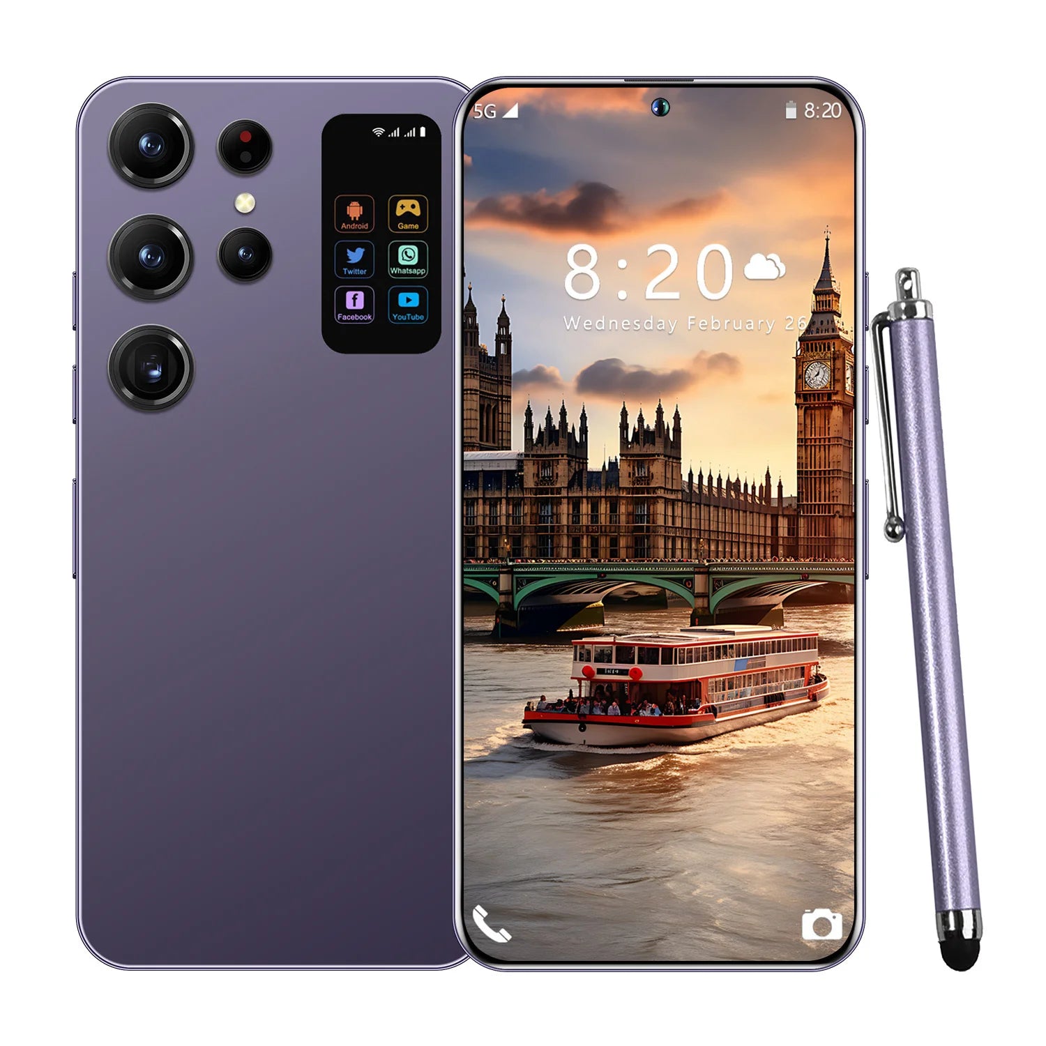 S26 Ultra 5G Smartphone: 7.3-inch OLED, 16GB RAM & 1TB Storage Purple 16g 1TB Tidesmit