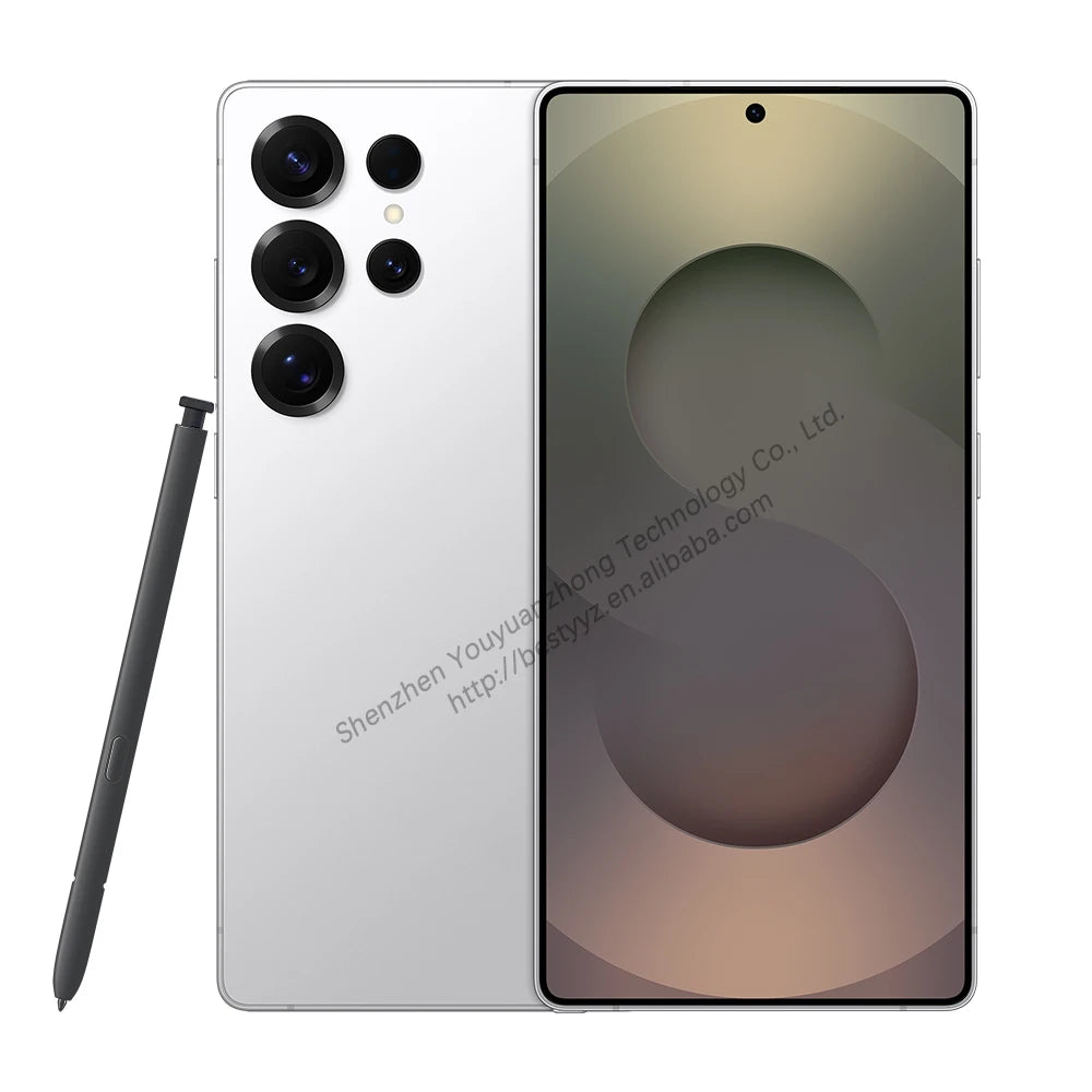 Tidesmit S25 Ultra 5G smartphone with 6.9 inch screen, 12GB RAM, 512GB storage, and integrated S-Pen in black.