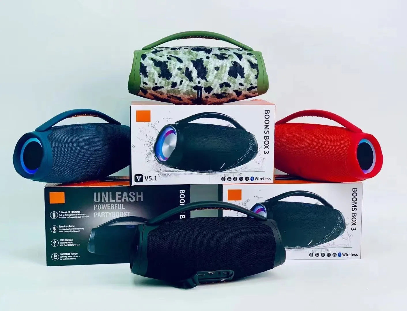 Extra Large 50CM 80W J-BL BOOMBOX3 Outdoor Portable Speaker with Heavy Bass Wireless Bluetooth Music and Long Battery Life My Store