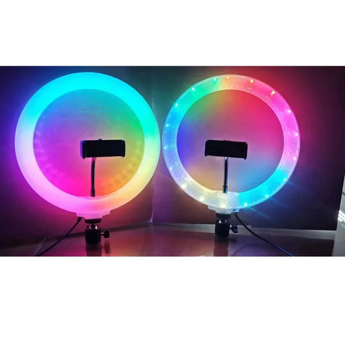 14inch Two Sides Crystal Led Selfie Ring Light for Live Streaming Professional Rgb Fill Lamp With Phone Holder for Game Tiktok 14inch 36cm 14 Inch 3d rgb Tidesmit