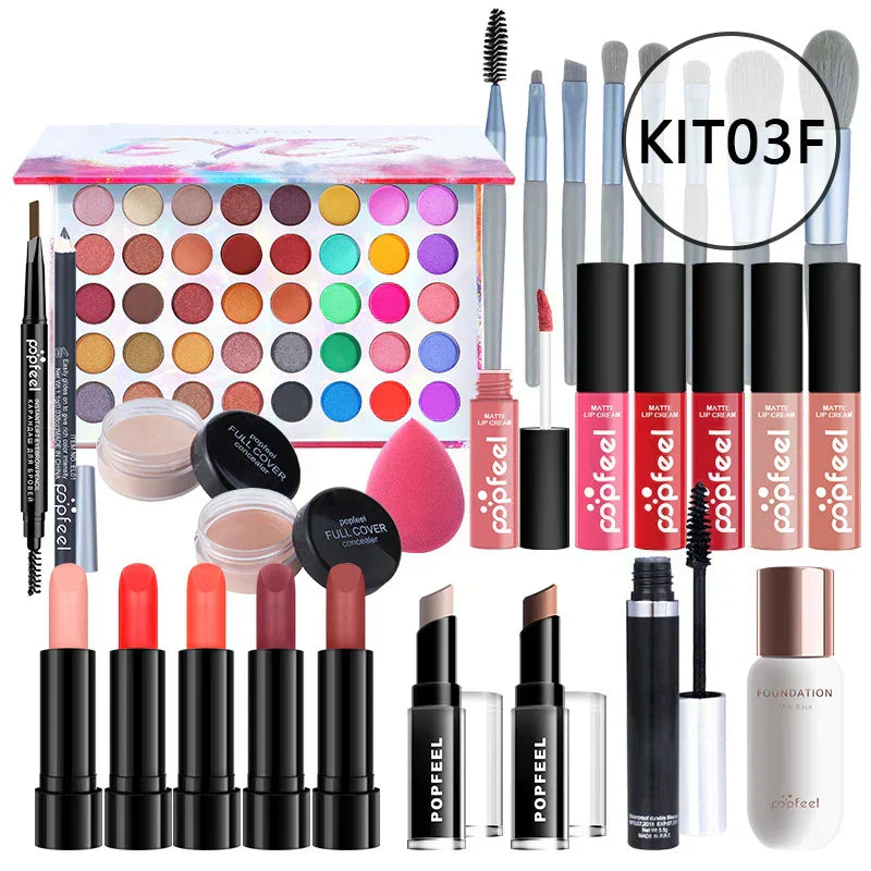HOT 20 Styles New Arrival Foundation POPFEEL Birthday Gift Makeup Gift Set ALL in ONE Full Professional Makeup Kit for Girl ALIBABA KIT03F Tidesmit