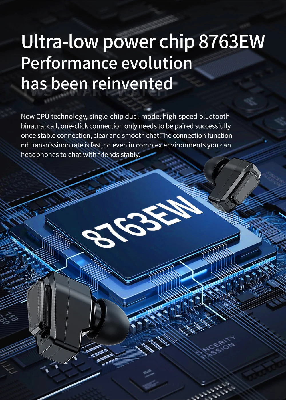 Jm09 2-in-1 TWS Smart Watch Wireless Earphones IP67 Waterproof Blood Oxygen Monitor Compass for Men's Sports Smartwatch Earbuds Tidesmit