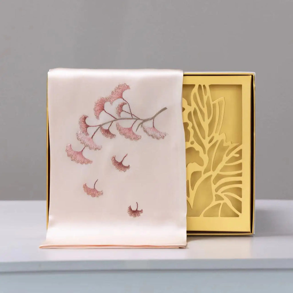 Premium Silk Scarf with Hand Embroidery Decoration