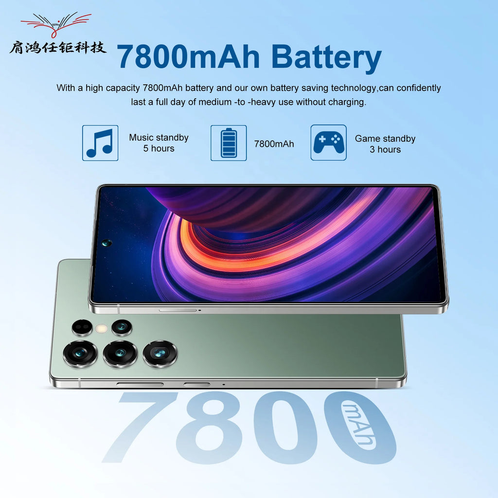 2026 S25 Ultra 5G Android 15 smartphone with 16GB RAM and 1TB storage showing full screen display and stylus pen