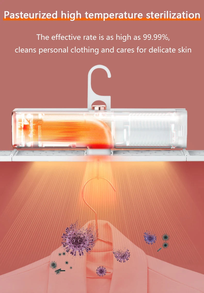 Tidesmit portable retractable clothes dryer and shoe drying machine with sterilization and mite removal features