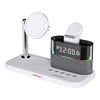 Power bank charger-5 in 1 Magnetic Wireless Charger for iphone 15 Pro Max Multi Protection Alarm Clock Display RGB Color Night Light Stand Custom TYPE-C White Tidesmit