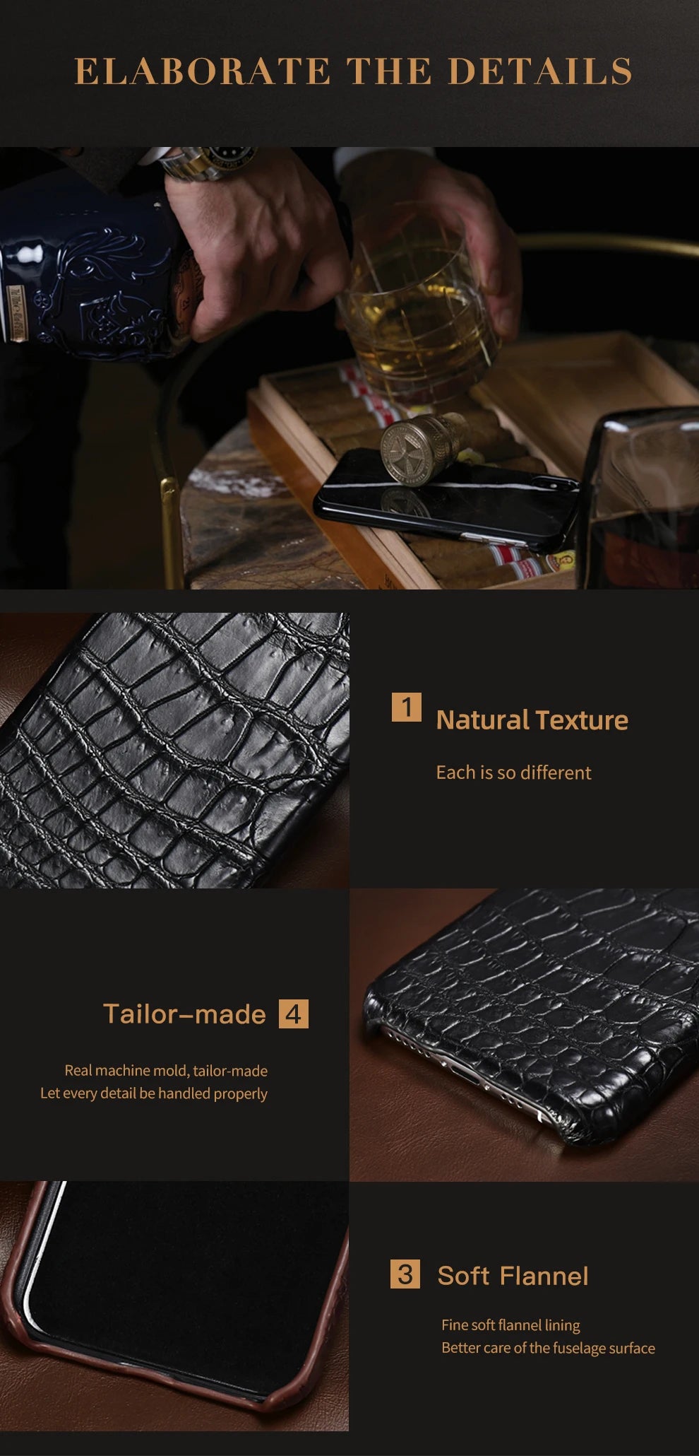 Crocodile Leather iPhone Case: Military-Grade Shock Protection Tidesmit