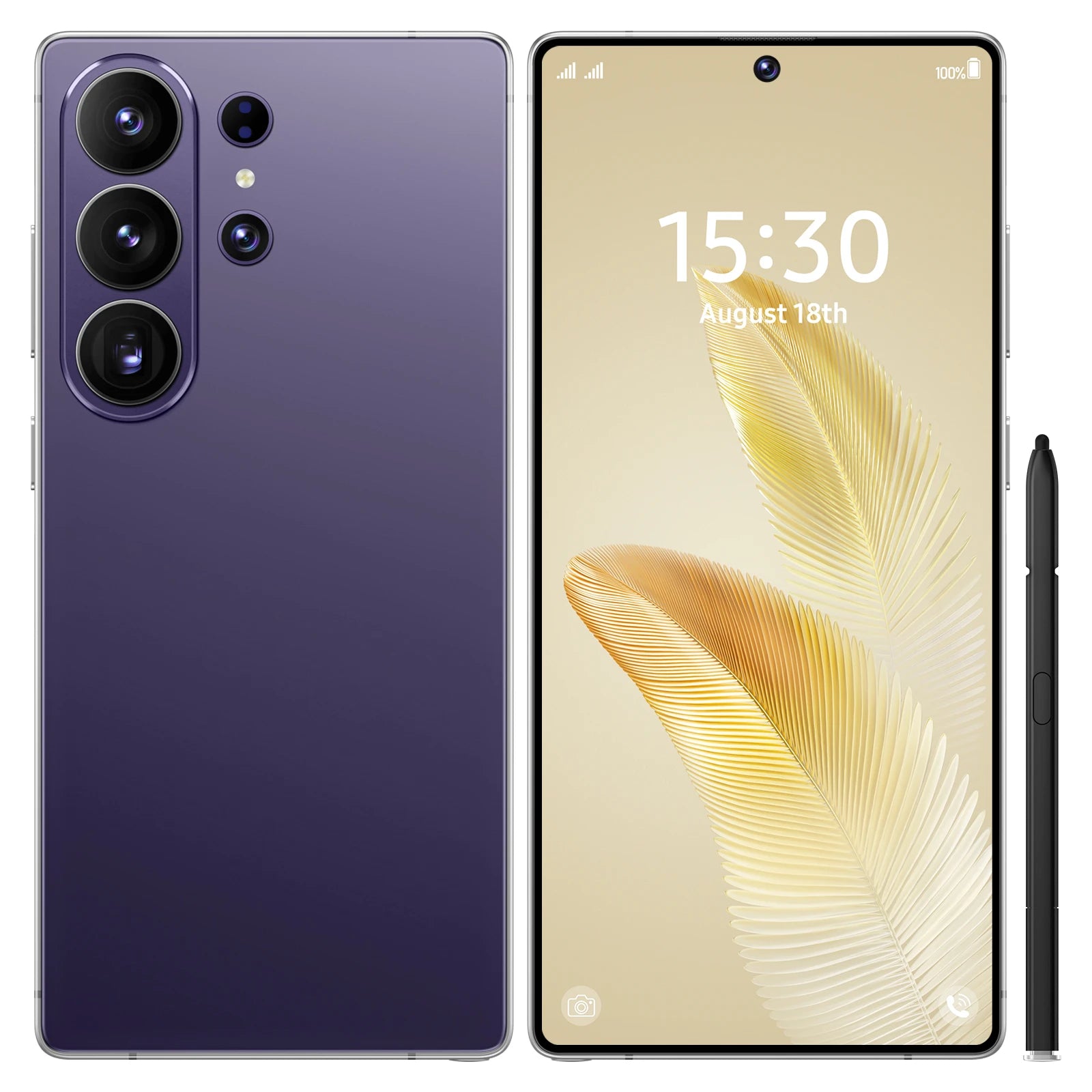S26 Ultra 5G Smartphone, 22GB RAM, 2TB Storage, 108MP Camera Purple 22G+2TB Tidesmit