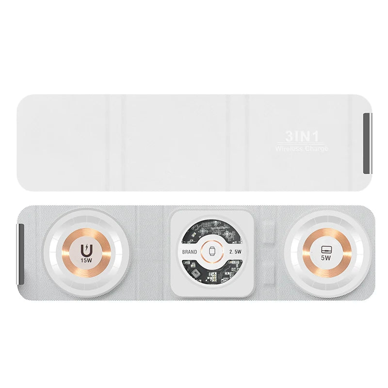 Multifunction Wireless Charger Mobile Phone & Accessories 3 in 1 Foldable 15w Fast Charging Wireless Charger Tidesmit