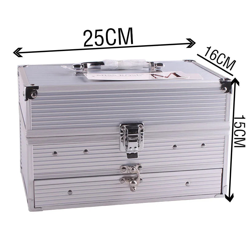 High Quality Multi-func Aluminum Case Eyeshadow Paleltte Most Complete Makeup Artist Professional Makeup Makeup Kit ALIBABA Silver Tidesmit