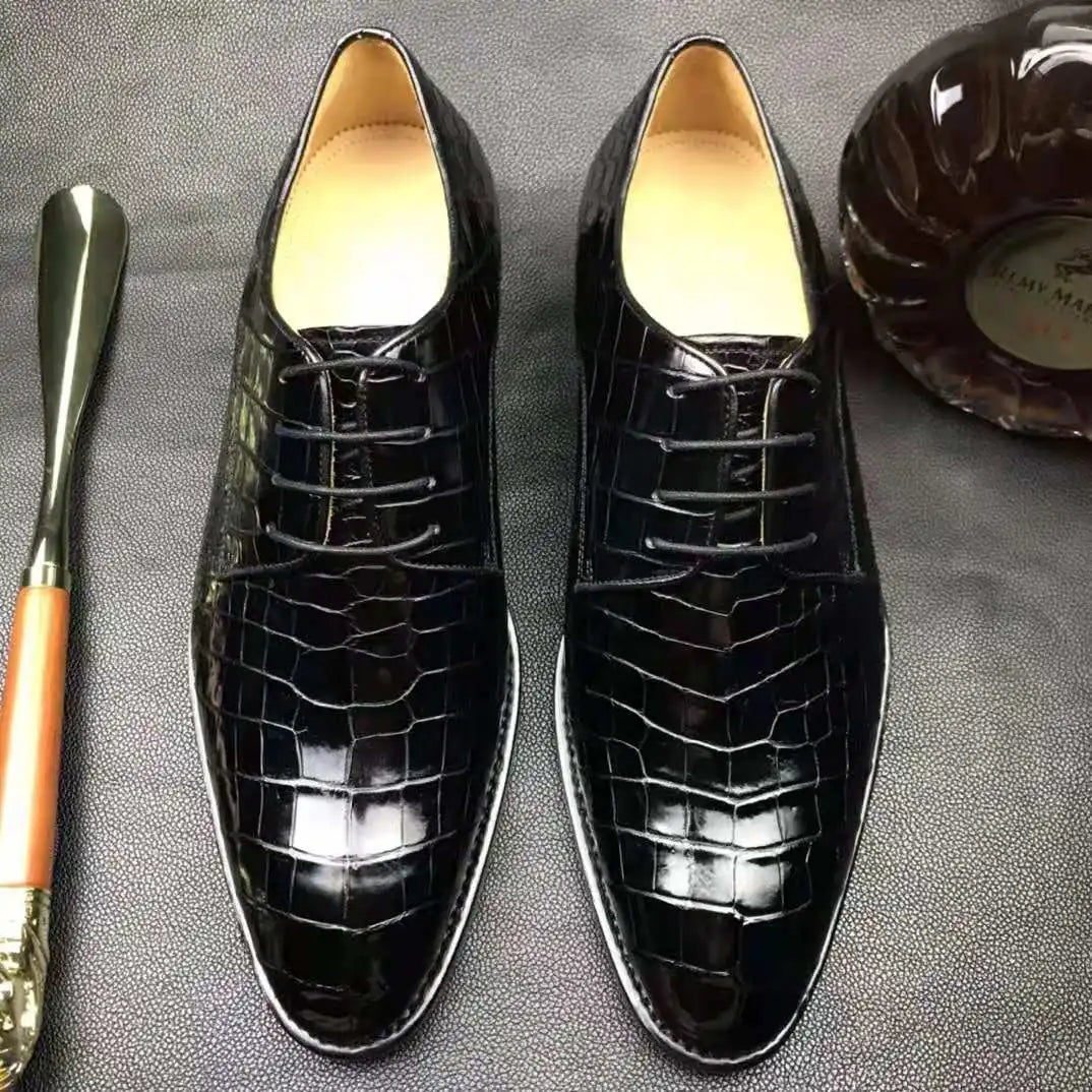 Goodyear Party Formal Shoes Men Pure Alligator Leather Top Quality Wedding Shoes for Men Crocodile Skin Luxury Men's Dress Shoes