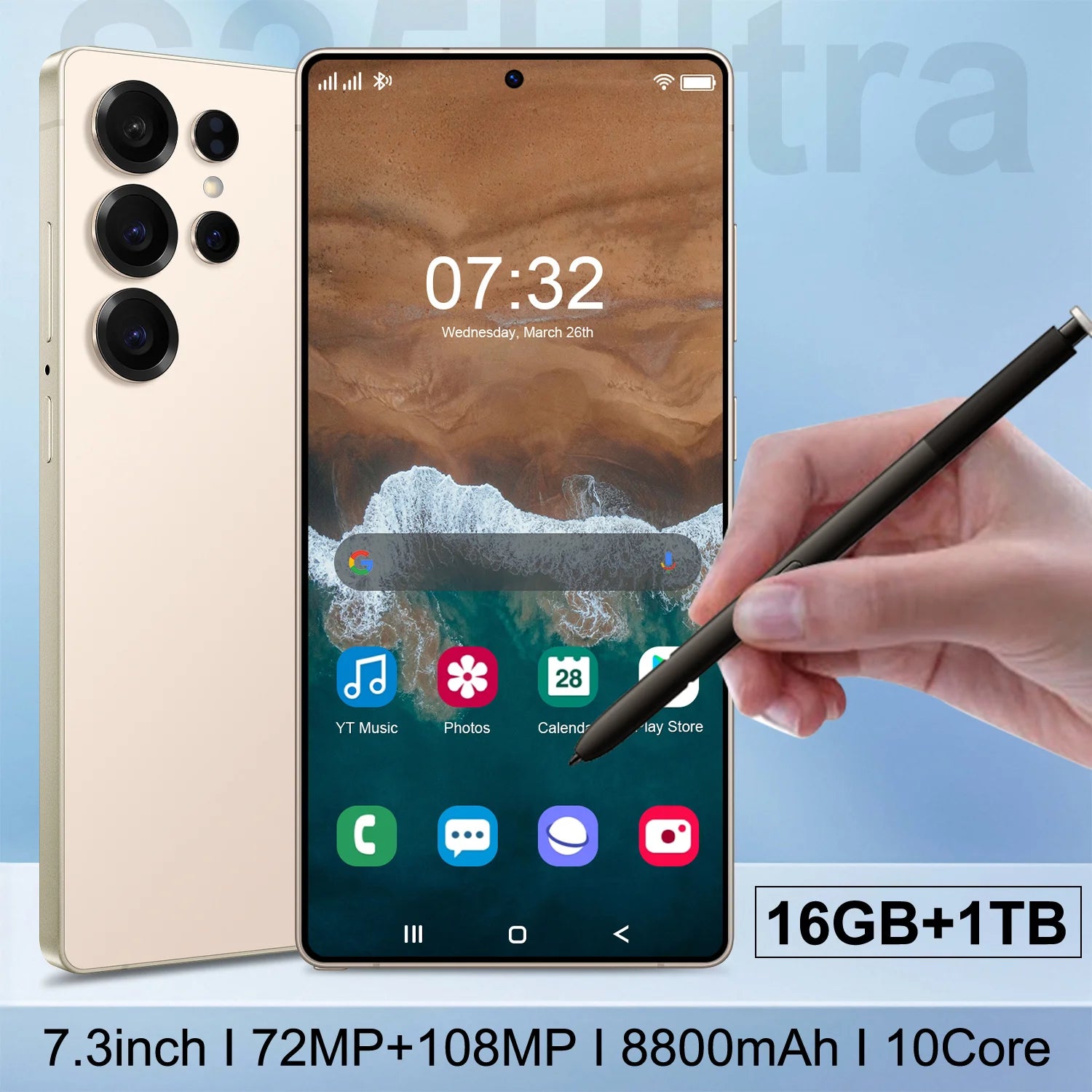 5G Smartphone 7.3Inch AMOLED, 16GB RAM, 1TB Storage - Tidesmit Essential Tidesmit