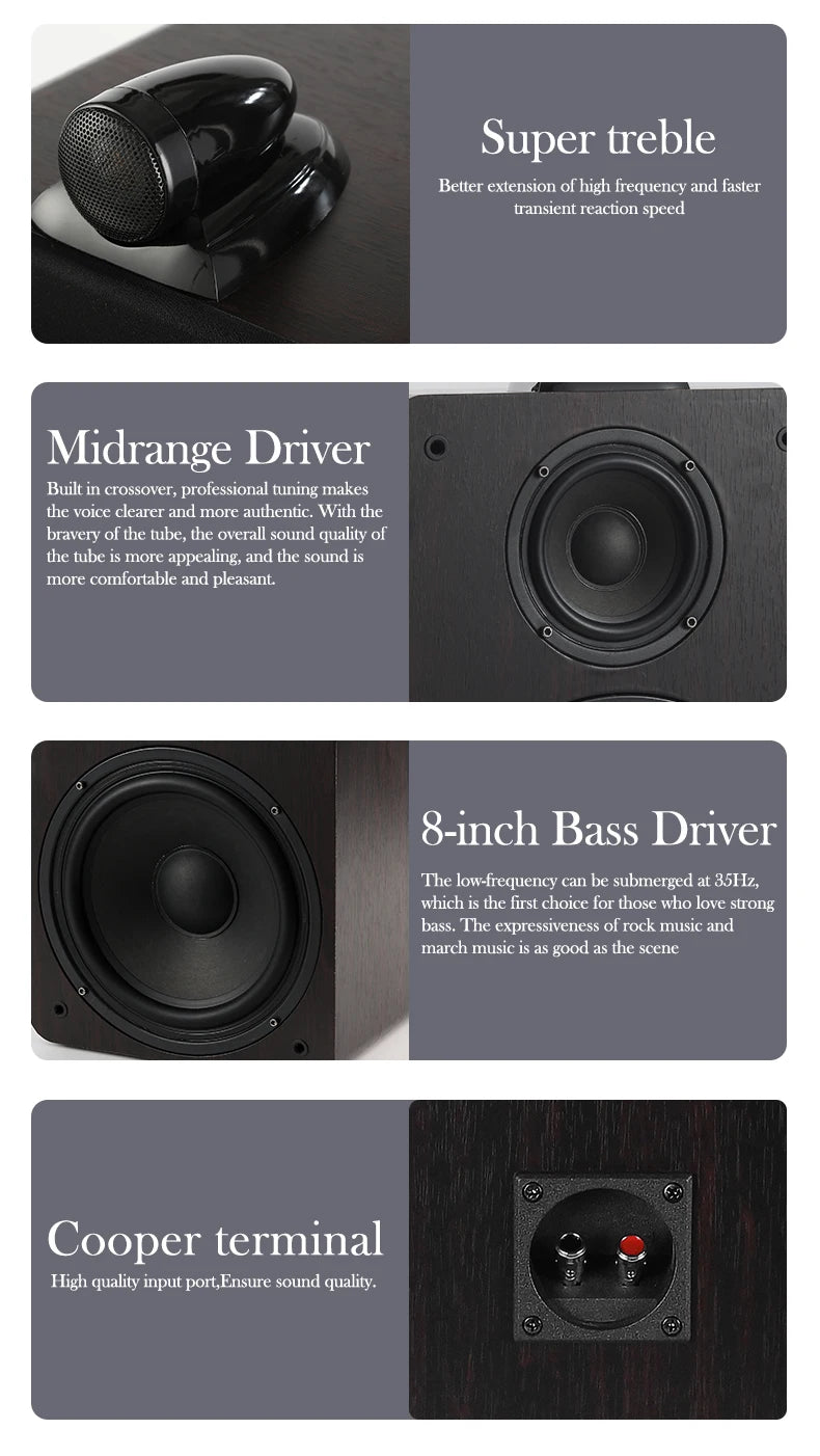 Newest Professional Passive 3-way Crossover HiFi Tweeter Home Theater System line array speakers Bookshelf Speakers SP-2080H My Store