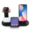 Multifunctional Desktop Dock Charger 4 in 1 Wireless Charger,15W Fast Wireless Charging Dock Station Phone Holder Chargers Type-C Black Tidesmit