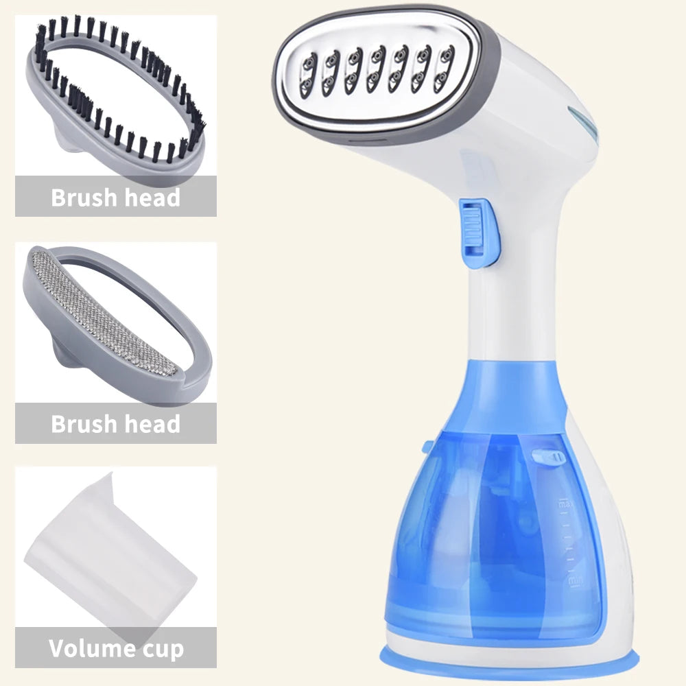 Tidesmit 1500W handheld garment steamer showing 280ml water tank and compact design for vertical fabric ironing