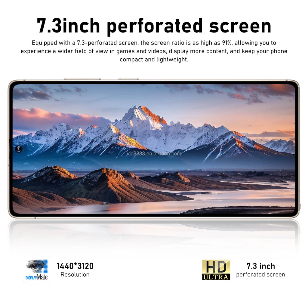 S26 Ultra smartphone in gold with 7.3 inch display and 108MP camera, 22GB RAM, 2TB storage, Android 15 mobile device