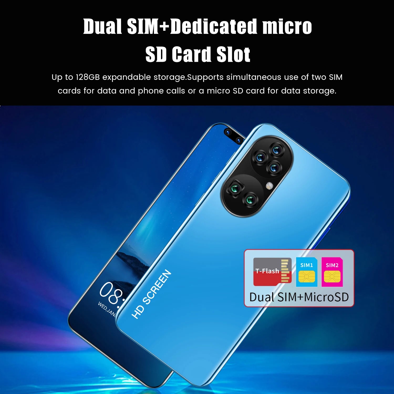 New P60 Pro 7.8 Inch 10 Core Smart Phone 16GB+512GB 4K HD GPS Navigation 5G Android SmartPhone 40+48MP Game Mobile Phone Tidesmit