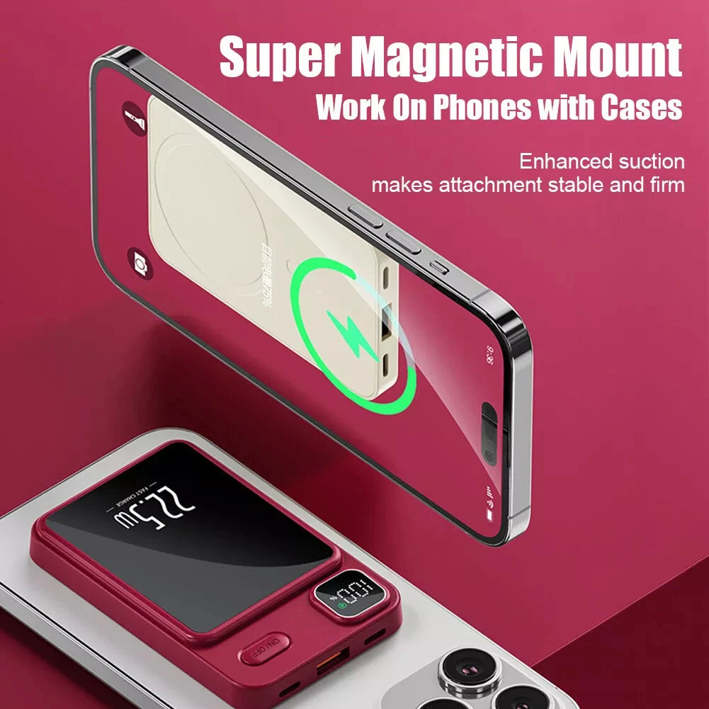 Power bank charger-Mini Magnetic Wireless Charging Power Bank Manufacturer 5000mAh 22.5w Outdoor Power Bank Wireless Charger Battery Pack Powerbank Tidesmit