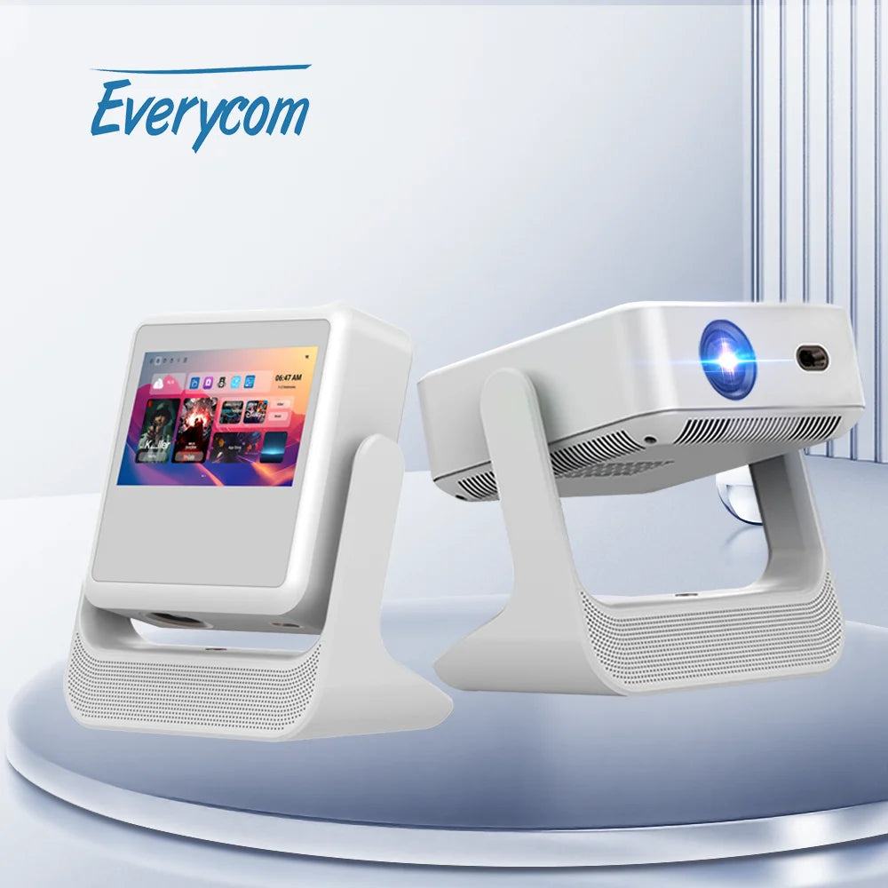 C3 Flick Smart Projector with Touch Screen Pad Android OS 5G Wifi bluetooth 4k Projectors & Presentation Equipments White My Store