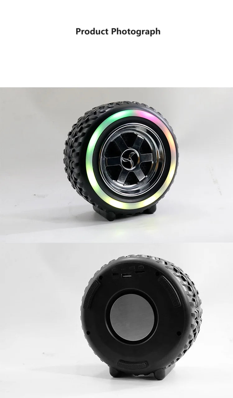 2023 New Tire Sound Outdoor Intelligent Portable Bluetooth Sound Portable Multifunctional Subwoofer Card Mini Speaker My Store
