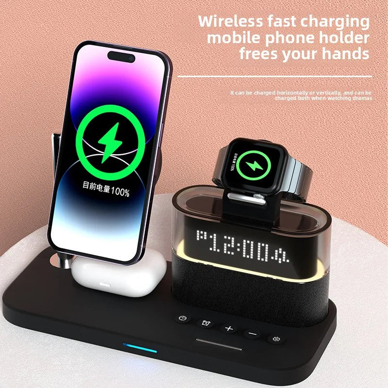 Three-In-One Wireless Charger with Magnetic Feature 15W USB Input for Apple Mobile Phones Headphones Watches Tidesmit
