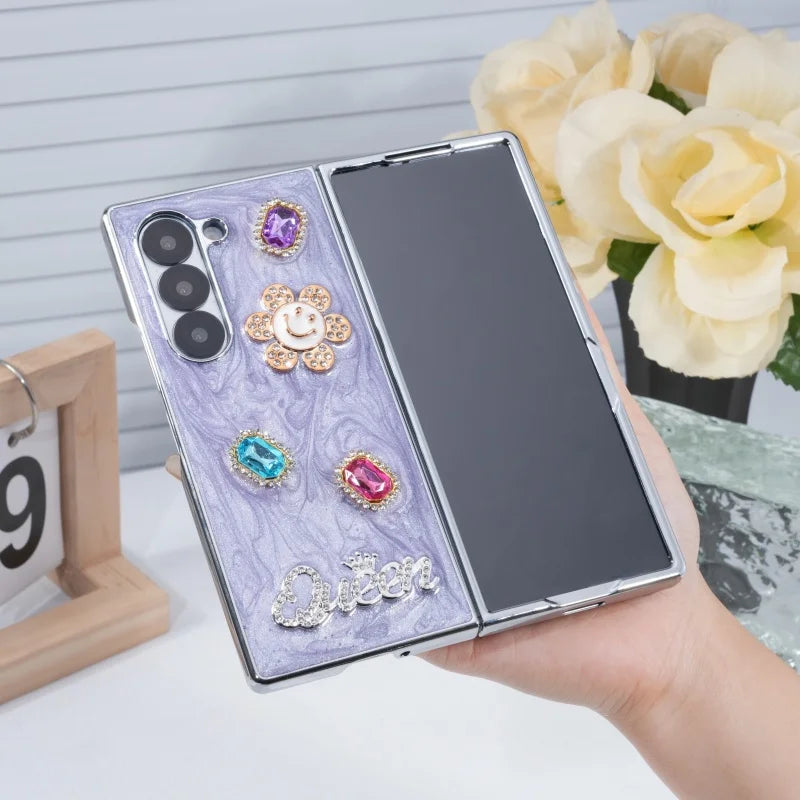Dispensing Sunflower Glass Screen Protector Phone Case for Samsung Galaxy Z Fold 7/6/5/4 Tidesmit
