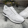 Stylish Genuine Crocodile Leather Men's Sport Shoes Comfortable Men's Running Shoes White Fashion Sneakers Casual Shoes for Men