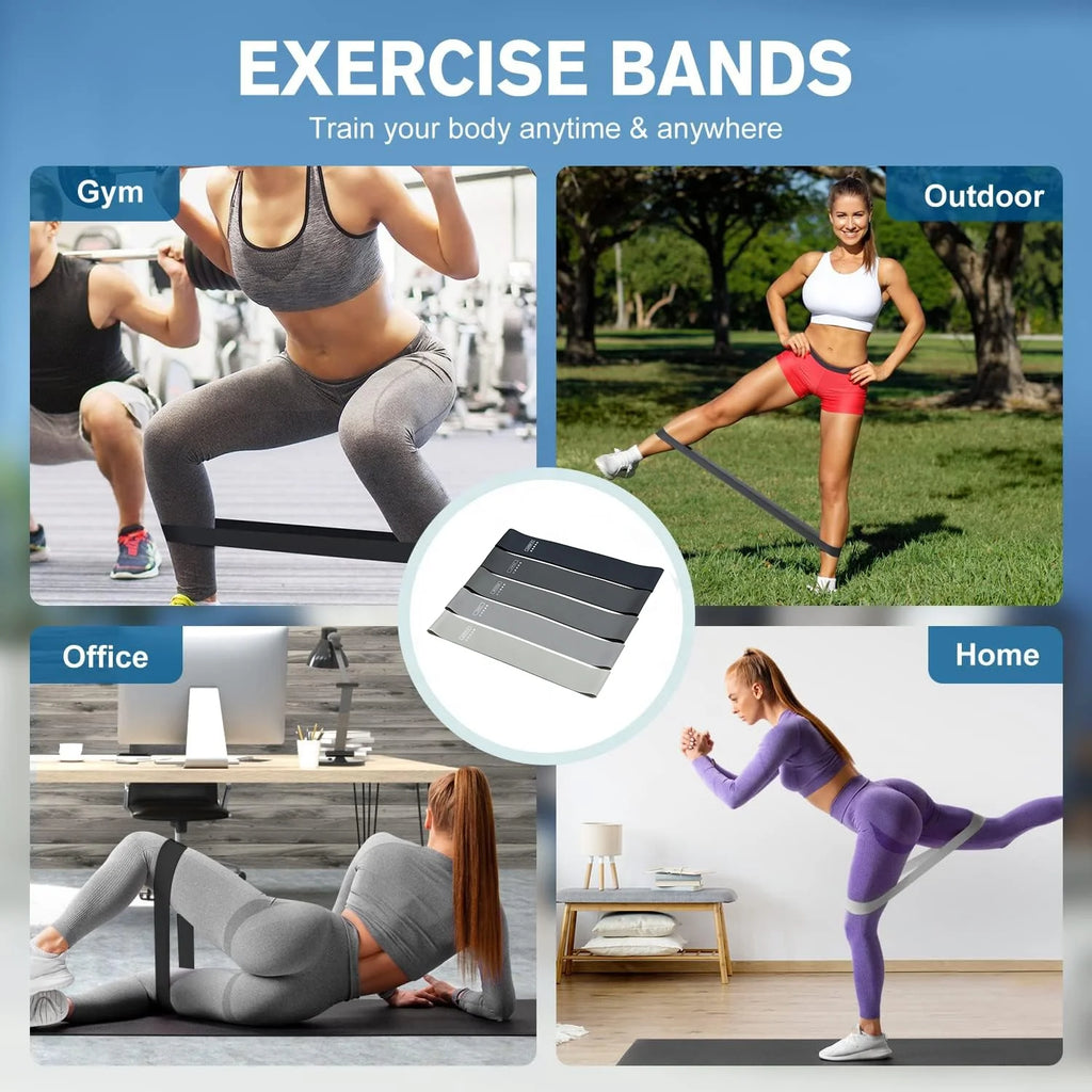 Rubber Elastic Loop Resistance Bands Yoga Gym Workout Bands Fitness Accessories Hip Booty Exercise Bands Factory Latex 5 in 1 Tidesmit