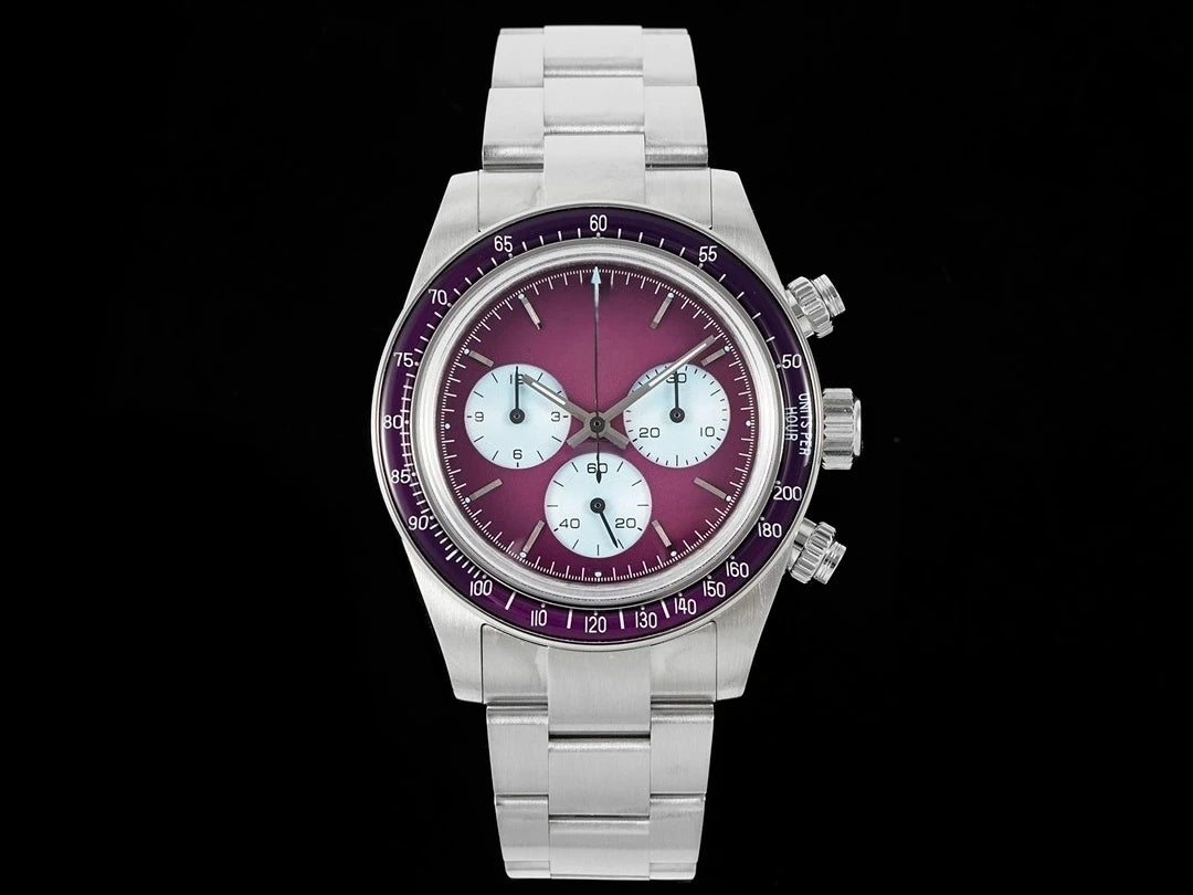 Stylish High Quality Stainless Steel Mechanical Watch Sapphire Crystal Automatic Chronograph for Daily Business Wear Watch