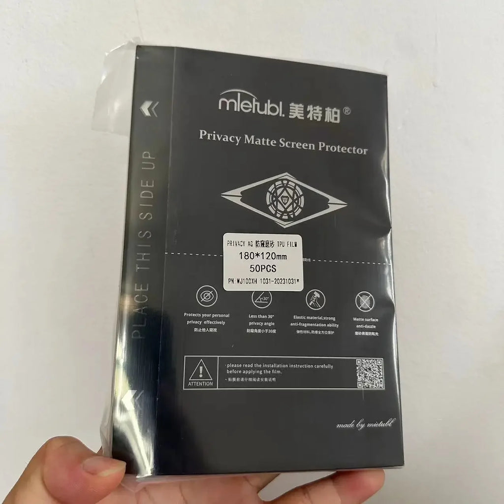 50PCS/Pack Mietubl Flexible Hydrogel Film HD Privacy Matte Blue Phone Screen Protector for Cut Machine Without Cut QR Code Devia Tidesmit