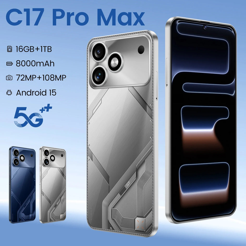 Tidesmit 5G Smartphone: 16GB RAM, 1TB Storage, 7.3-inch AMOLED Silver Tidesmit