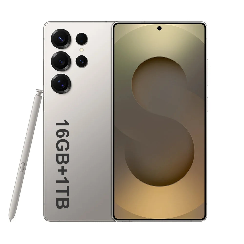 Tidesmit 5G Smartphone, 7.3 Inch AMOLED Display, 16GB RAM, 1TB Storage Silver 16g 1TB Tidesmit