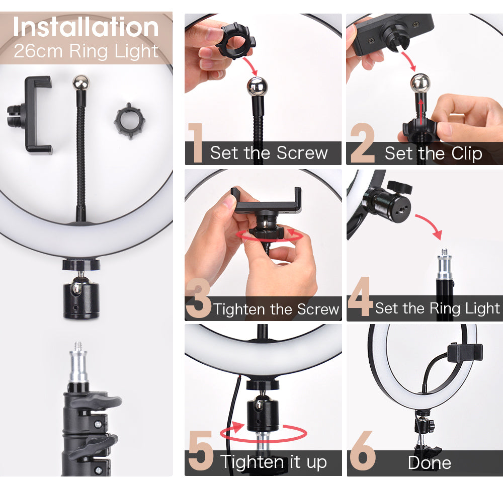LED Ring Light with Tripod Stand for Live Streaming and Content Creation Tidesmit