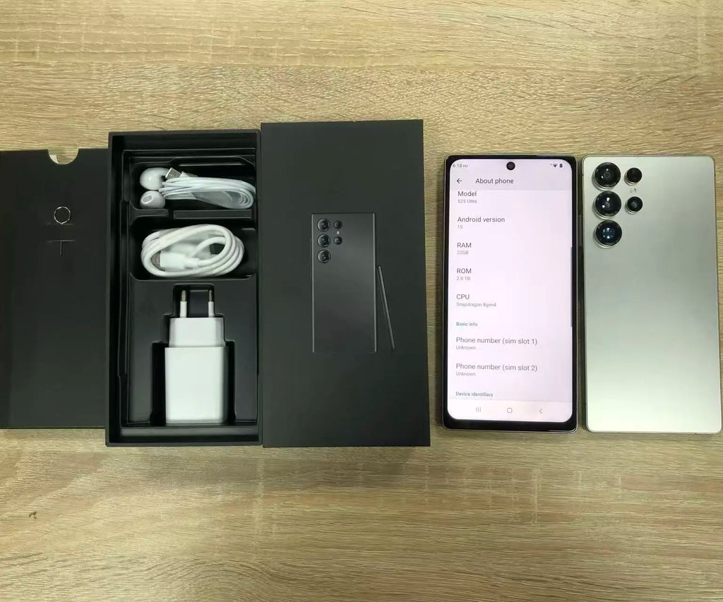 Tidesmit S25 Ultra 5G smartphone with 22GB RAM 2TB storage and 7.3-inch 144Hz display for gaming.