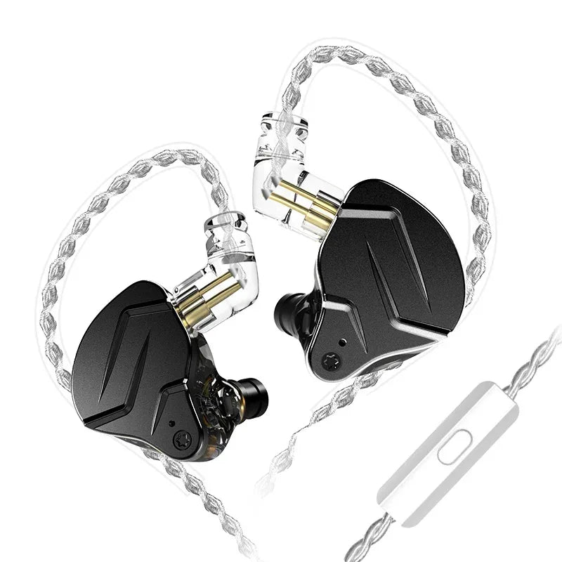 Wired In-Ear Monitors with Mic - Hybrid HiFi Bass Audio | Tidesmit BlackWithMic Tidesmit