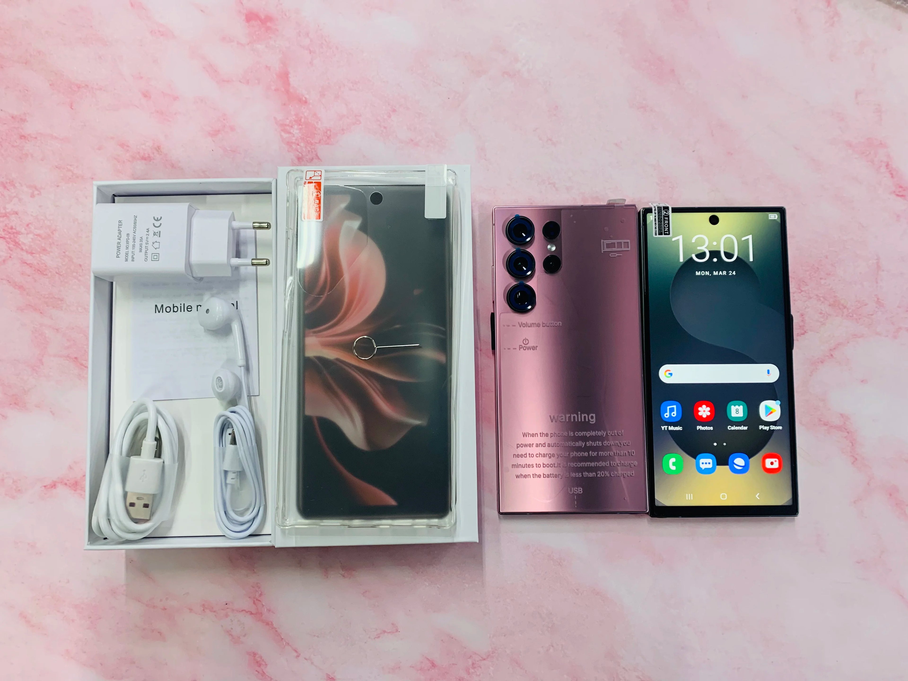 New S25 Ultra 22GB+2TB Smartphones 5G Dual SIM Cellphone Mobile Phone Big Screen Global 5G Android 15 S25 Ultra Smartphone Rose Gold 22GB RAM+2TB ROM Tidesmit