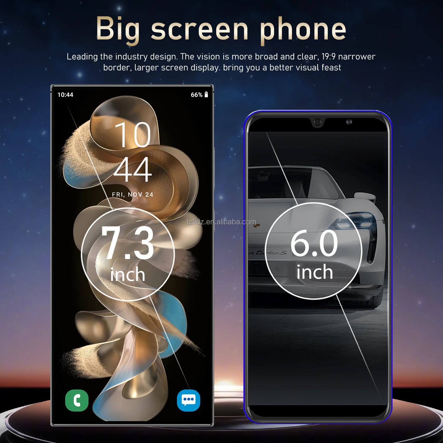 Tidesmit S24 Ultra 7.3 inch 5G smartphone with 16GB RAM 1TB storage and 108MP camera in sleek modern design.